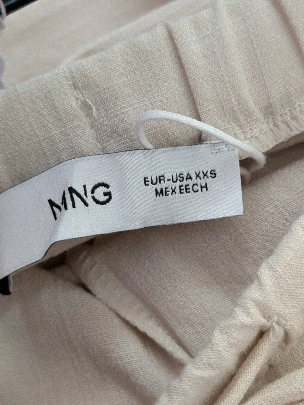 MNG Mango Cream Wide Leg Drawstring Pull-On Pants XXS NWT Relaxed